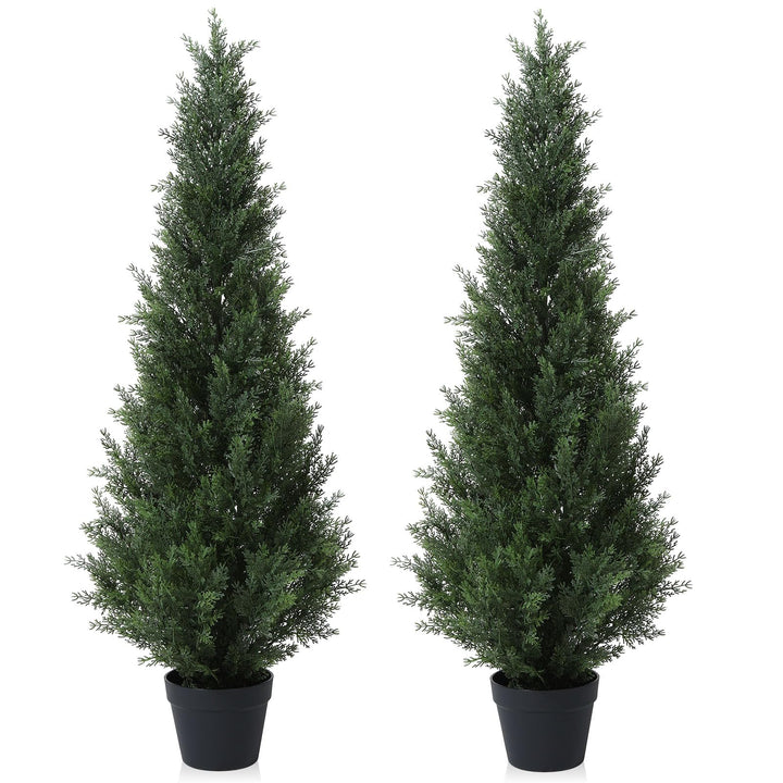 CROSOFMI Künstliche Pflanzen Gross Zedernbaum 125 cm Kunstpflanzen Wie Echt im Topf Plastik Fake Pla