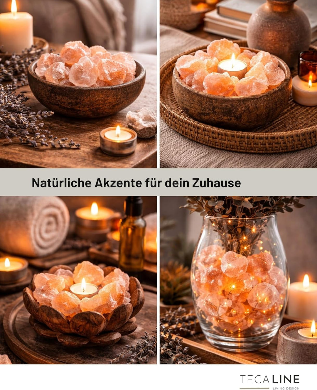 Saunasalzsteine Pink – Salzkristalle 2–5 cm – 2 kg – Kristallsalz Brocken für Sauna &amp; Sole-Schale –