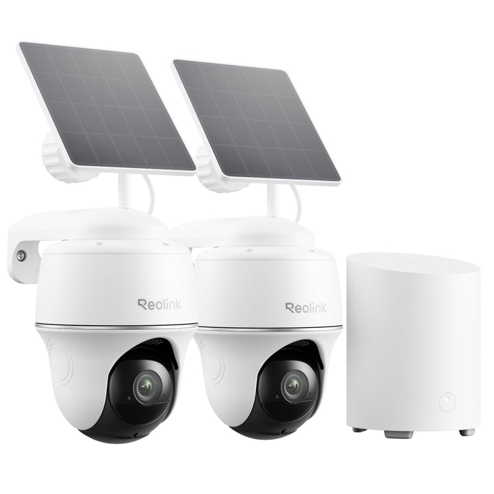 Reolink 2K Überwachungskamera Aussen Set WLAN mit Solar-/Akkubetrieb, 360° Schwenkbare, KI-Erkennung