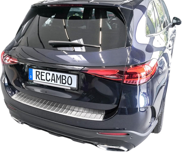 RECAMBO Ladekantenschutz Edelstahl matt gebürstet mit Textur - kompatibel für Mercedes GLC - X254 -
