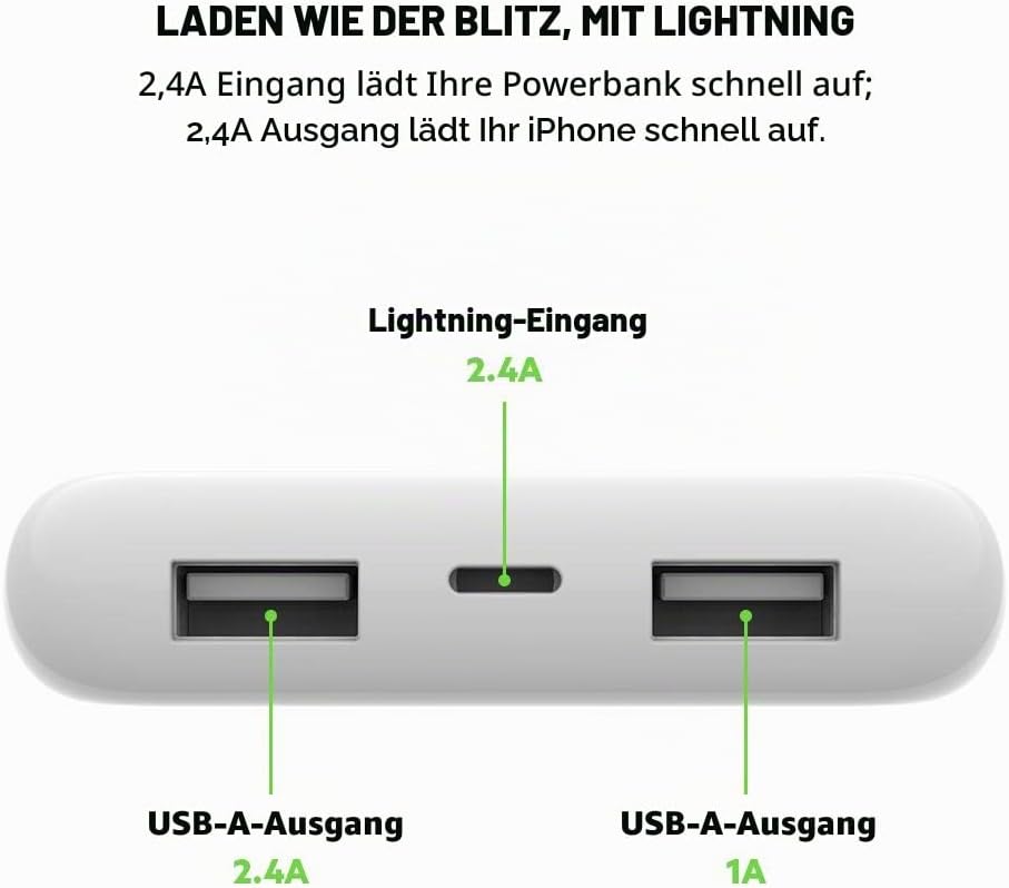 Belkin Boost Charge Powerbank 10K mit Lightning Connector (MFi-zertifiziert, für iPhone 12, 12 Pro,
