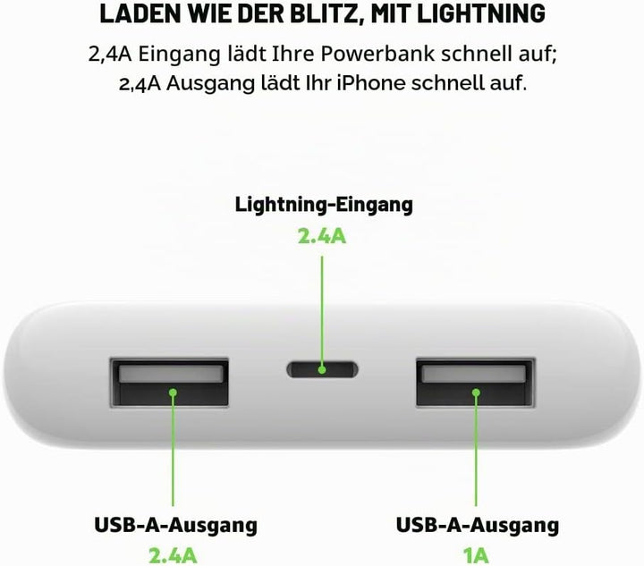 Belkin Boost Charge Powerbank 10K mit Lightning Connector (MFi-zertifiziert, für iPhone 12, 12 Pro,