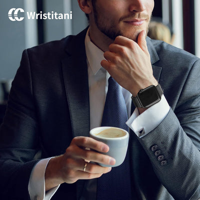 Wristitani Kompatibel mit Apple Watch Armband 49mm/45mm/44mm/42mm/41mm/40mm/38mm, 630 Edelstahl Meta