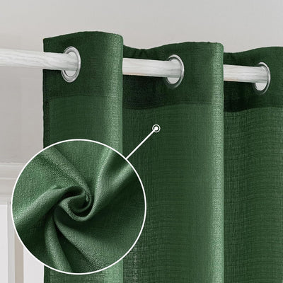 MIULEE 2er Set Voile Vorhang Sheer Leinenvorhang mit Ösen Transparente Unregelmässige Textur Lichtdu