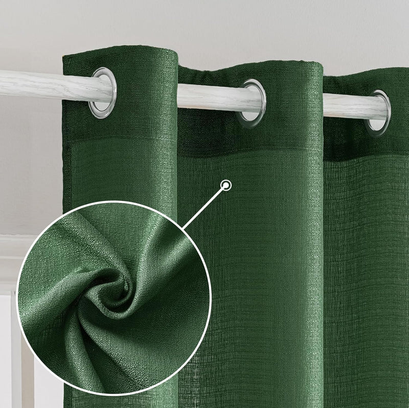 MIULEE 2er Set Voile Vorhang Sheer Leinenvorhang mit Ösen Transparente Unregelmässige Textur Gardine