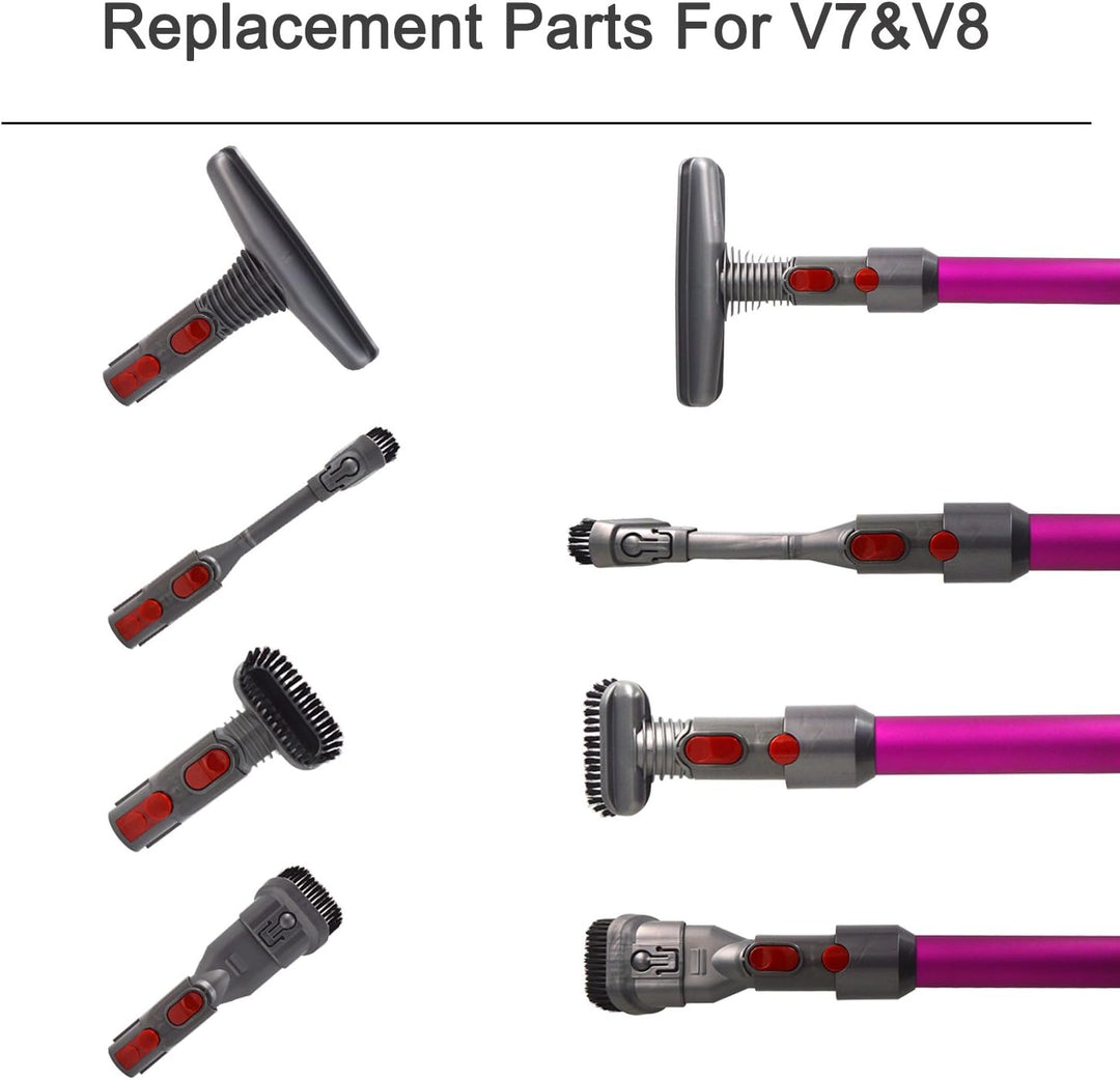Zubehör-Set Ersatz für Dyson V8 V7 V10 Staubsauger mit Adapter - Ersatzteile Bürste Düse Bodendüse f