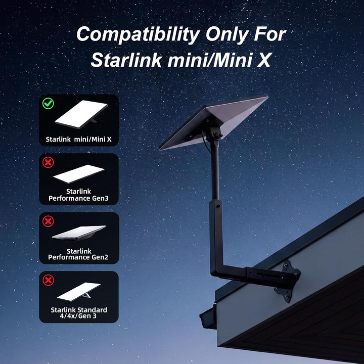 Starlink Mini Halterung Wand,Verstellbare Starlink Wandhalterung für Starlink Mini/Mini X mit Rohrad