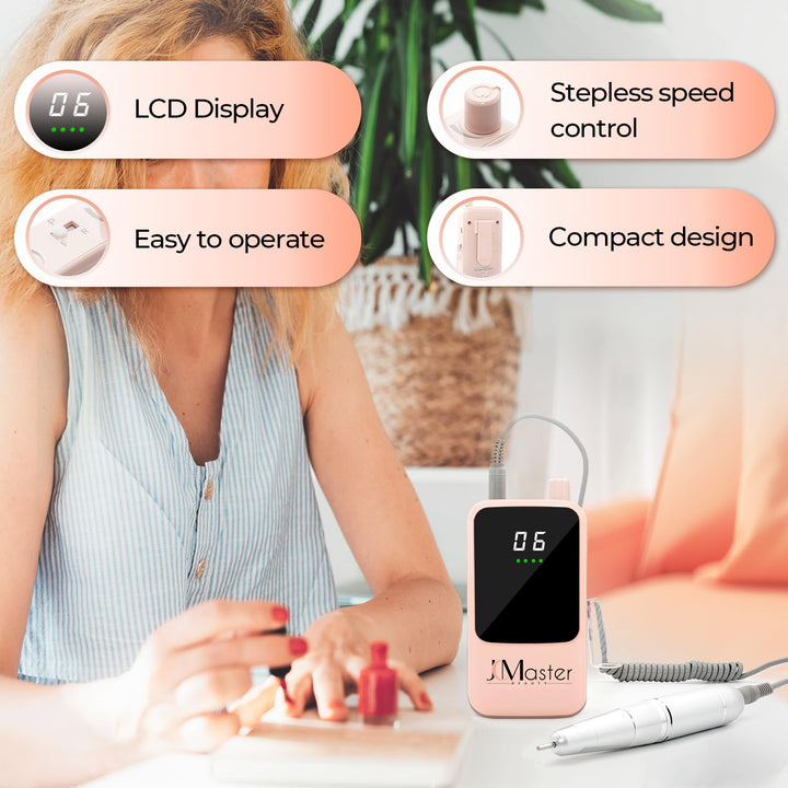 Nagelfräser JCMaster Profi, Fräser Nägel 35.000 U/Min, tragbare Elektrische Nagelfeile für Gelnägel