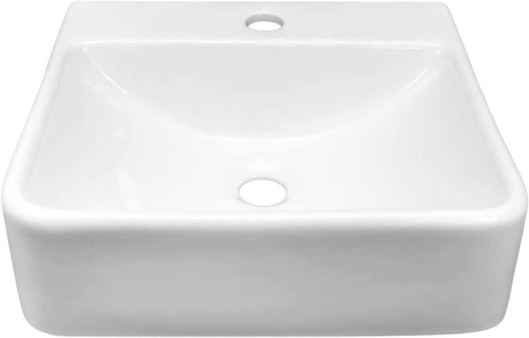NEG Waschbecken Uno74H (eckig) Hänge-Waschschale/Waschtisch (weiss) mit schmalem Rand und Nano-Besch