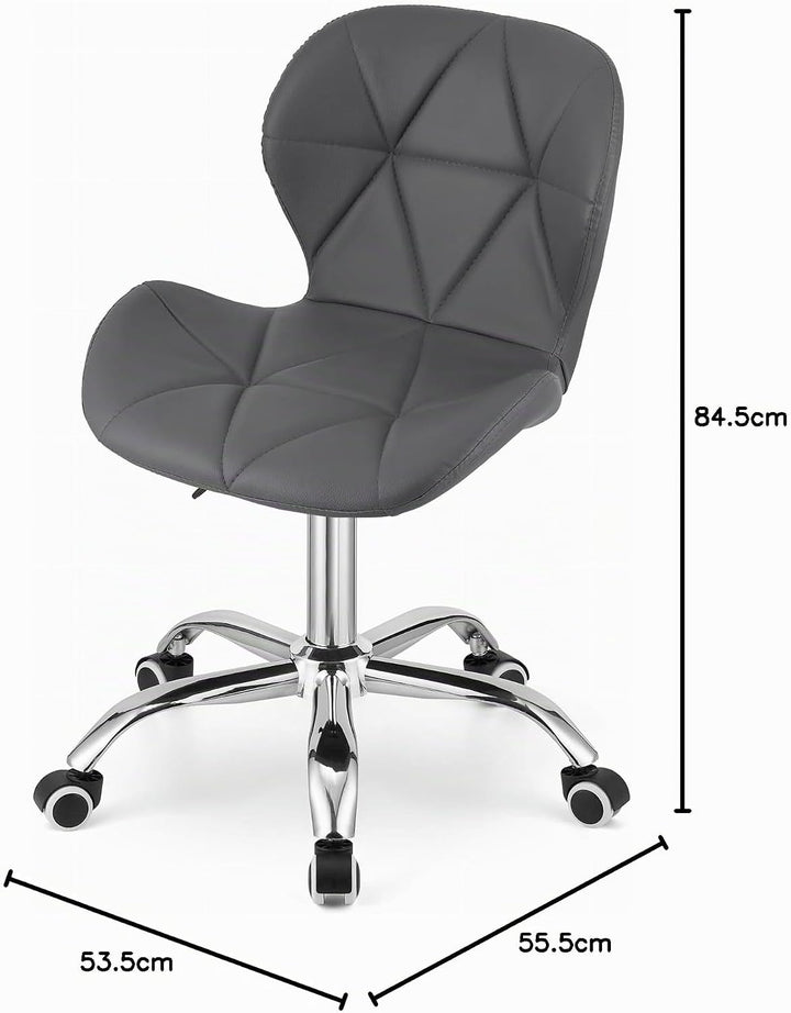 NMK HOME Drehstuhl mit Rollen - Höhenverstellbar Polsterstuhl - Home Office Samt Stuhl mit Geometris