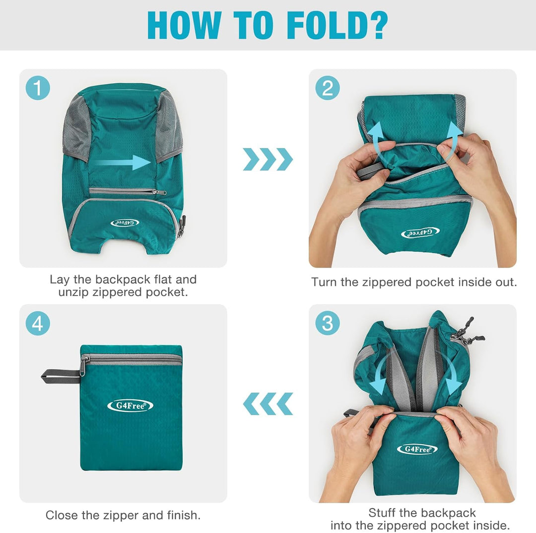 G4Free Ultraleichter 11 l kleiner faltbarer Rucksack für Reisen, Wandern, Radfahren, Wandern oder Me
