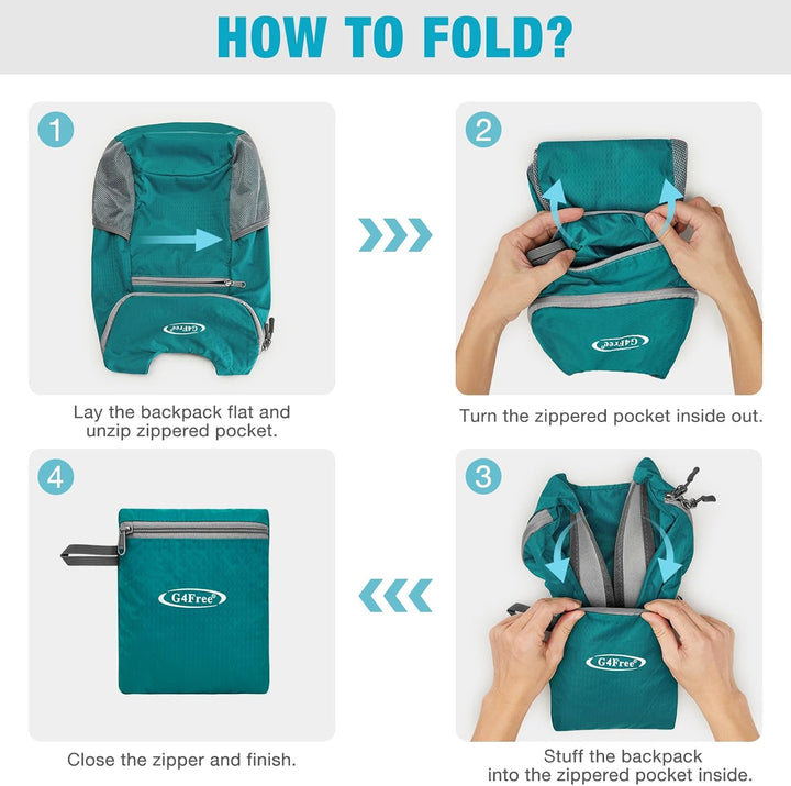 G4Free Ultraleichter 11 l kleiner faltbarer Rucksack für Reisen, Wandern, Radfahren, Wandern oder Me