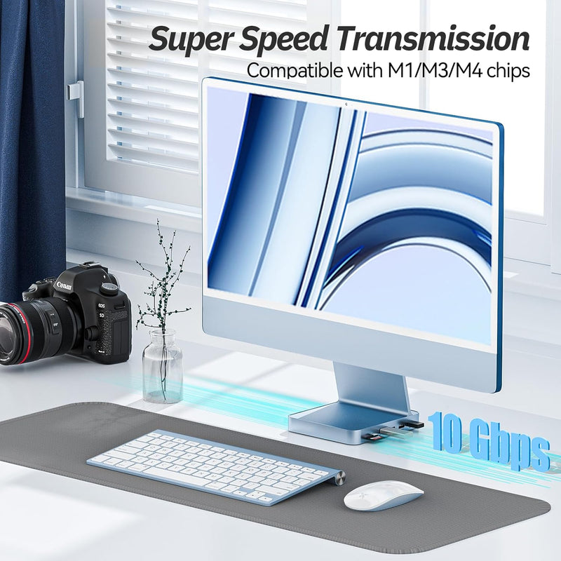 Minisopuru USB C Hub für iMac 24 Zoll 2021/2023, iMac Zubehör unterstützt M.2 NVMe SSD, iMac USB Hub