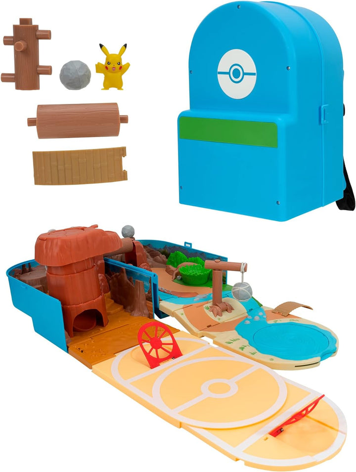 Pokémon PKW2836 - Tragbares Spielset - Wüstenarena, zusammenklappbare Spielwelt mit Pikachu Figur, a