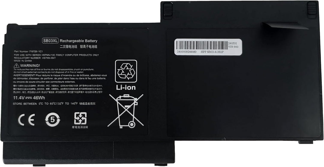 SB03XL Akku Kompatibel mit HP EliteBook 720 G1 720 G2 725 G1 725 G2 820 G1 820 G2 825 G1 825 G2 / HP