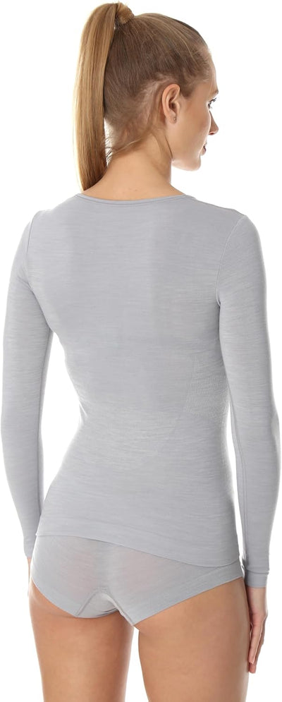 BRUBECK Damen Funktionsshirt Langarm | 41% Merino-Wolle | Atmungsaktiv | Funktionsunterwäsche | Atmu