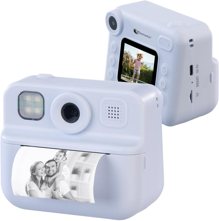 Kinderkamera: Kinder-Sofortbild-Kamera mit Selfie-Objektiv, 2"-Display, 48 MP, blau (Kamera mit Foto