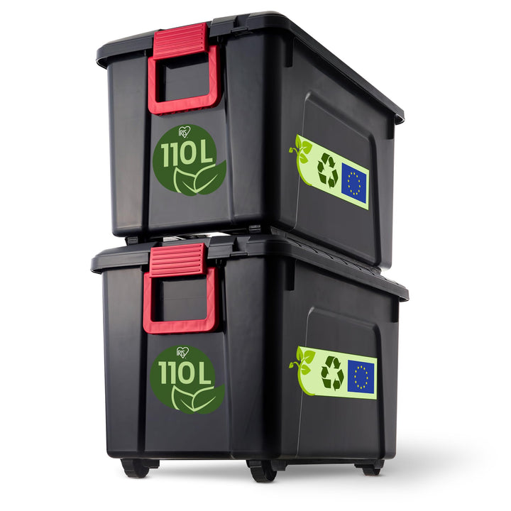 Iris Ohyama, grosse Kunststoff-Aufbewahrungsbox, 110 l Garagen-Aufbewahrungsbox, 2er-Set, SIA-110, s