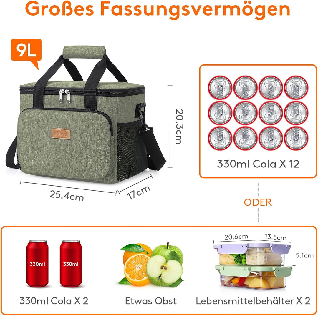 Lifewit Kühltasche klein unterwegs, Isolierte Cooler Bag Lunchtasche faltbar für Herren und Damen, w