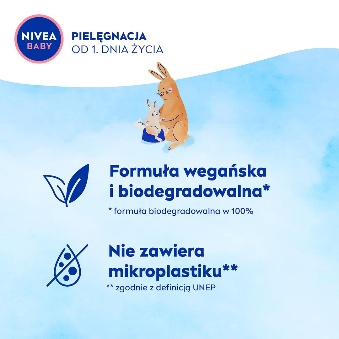 NIVEA BABY Biologisch abbaubare Toddies, 1 x 57 Stk. (Packung mit 5) Weiss 57 stück (5er Pack), Wei&