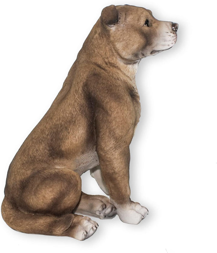 colourliving lebensecht wirkende Hunde Figur Bullterrier sitzend Hund Terrier Tierfigur Hundefigur