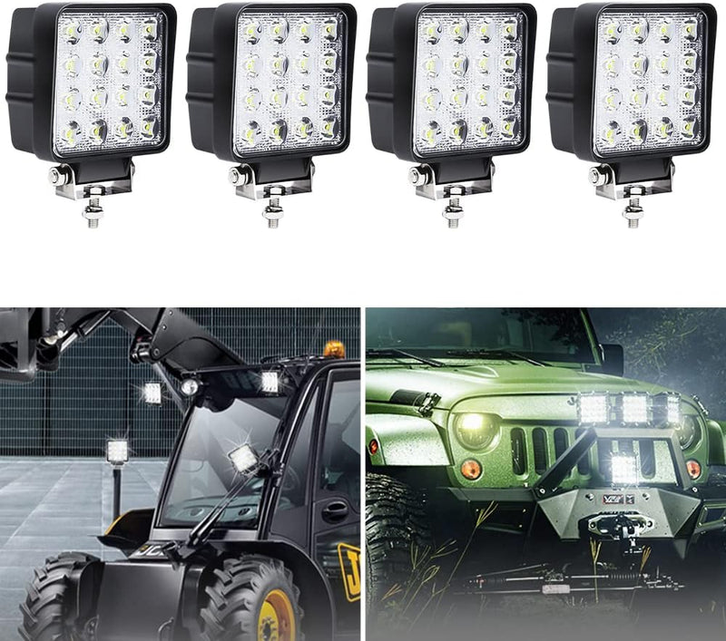 Ansobea LED Arbeitsscheinwerfer 4 Stück 48W Scheinwerfer LED Auto Zusatzscheinwerfer 12v Offroad Str