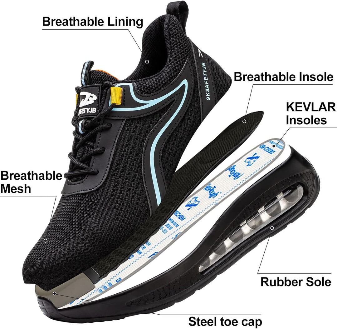 OBQcare Sicherheitsschuhe Arbeitsschuhe Herren S3 Sicherheitsschuhe Damen Leicht Stahlkappenschuhe r