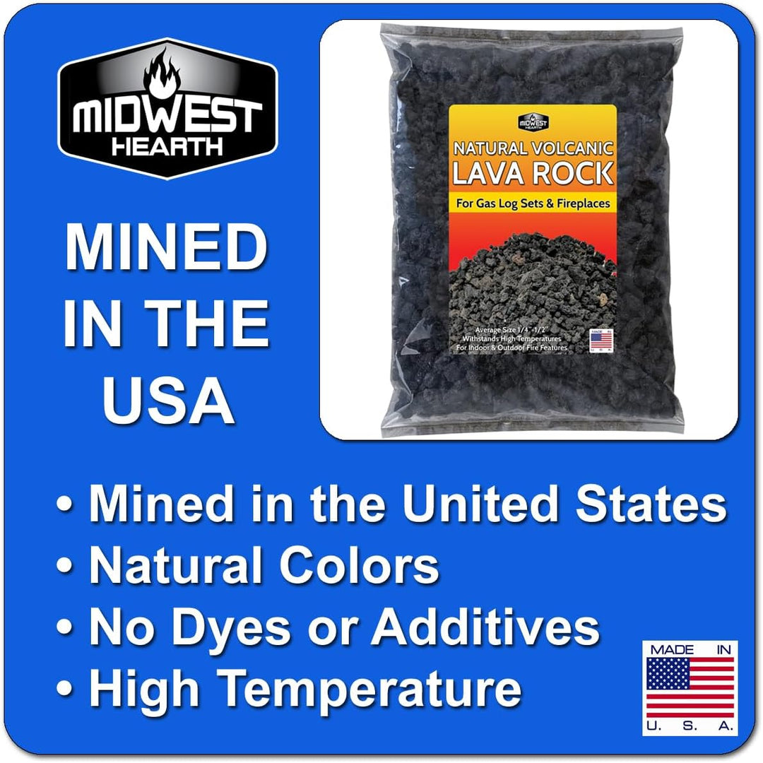 Midwest Hearth Natural Lava Rock Granules for Gas Log Sets and Fireplaces (10-lb Bag), 10-lb Bag