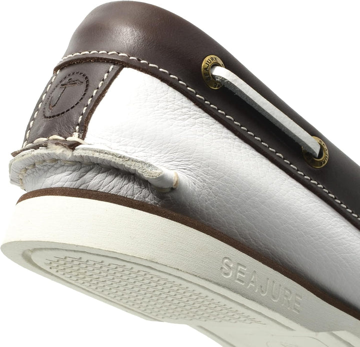 Seajure Herren Bootsschuhe Nungwi Weiss und Braun Leder 42 EU Weiss, 42 EU Weiss