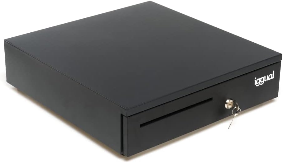 iggual - Geldkassette Abschliessbar IRON - 35 | Kassenschublade mit automatischer oder manueller Öff