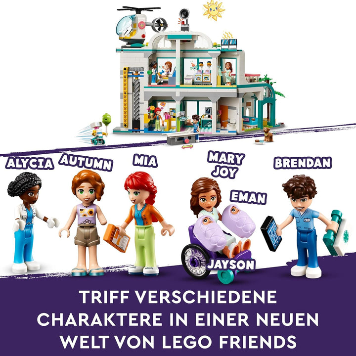 Lego Friends Heartlake City Krankenhaus, Set mit Spielzeug-Hubschrauber und Figuren inkl. Autumn und