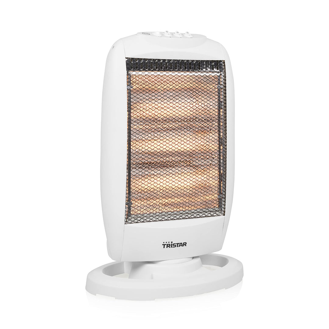 Tristar Heizstrahler KA-5129 – Halogen – 3 Leistungseinstellungen – Oszillierend – max. 1200 W, Weis