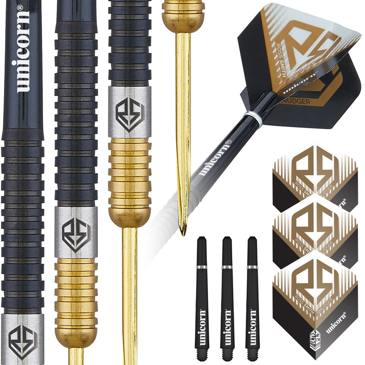 Unicorn Ross Smudger Smith Dartpfeile Set 20 g schwarz / gold, 20 g schwarz / gold