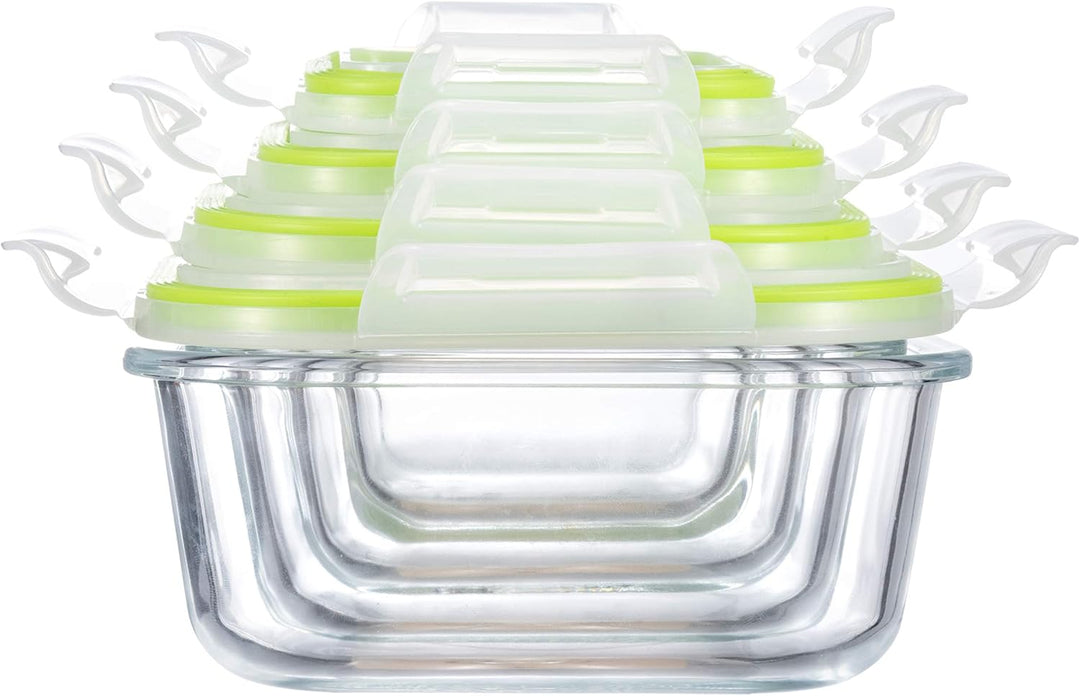 GENICOOK Glas-Frischhaltedosen Set-Glasbehälter/Brotdose/vorratdose/Aufbewahrungsbehälter - BPA frei