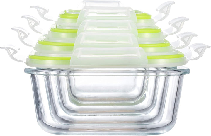 GENICOOK Glas-Frischhaltedosen Set-Glasbehälter/Brotdose/vorratdose/Aufbewahrungsbehälter - BPA frei
