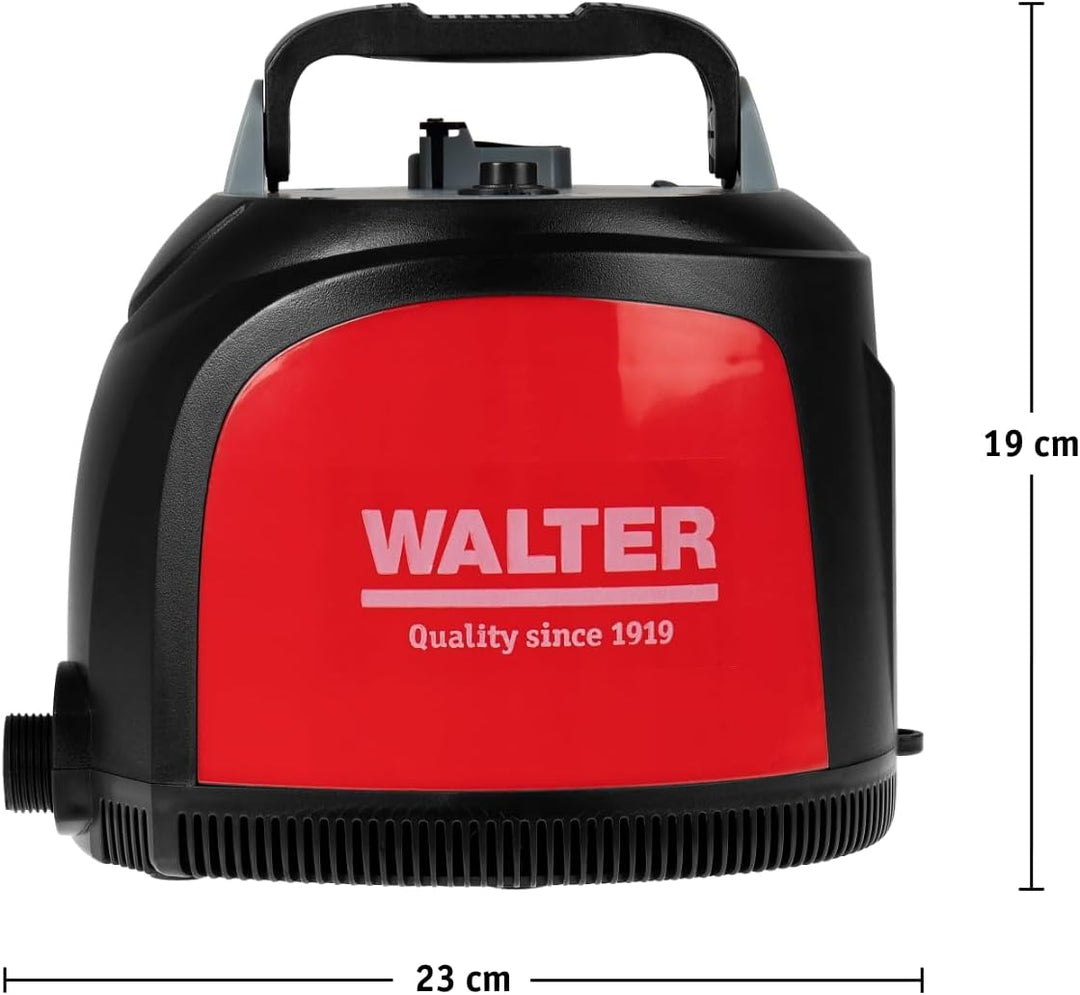 WALTER- Li-Ion Akku-Klarwasserpumpe 20V, Förderhöhe 12 m, Fördermenge 3500 l/h, mit eingebautem 4000