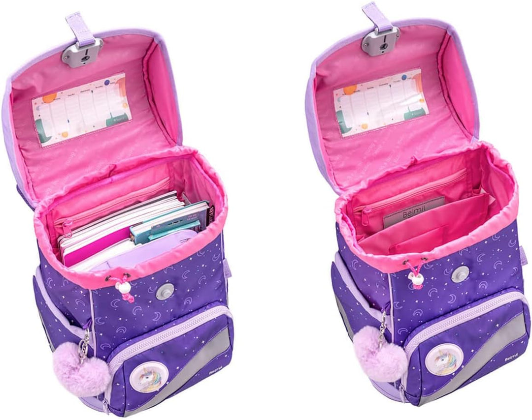 Belmil Premium Smarty Plus ergonomisches Schulranzen Set 5-teilig mit Patch Set 6 Stück, AGR, Brustg