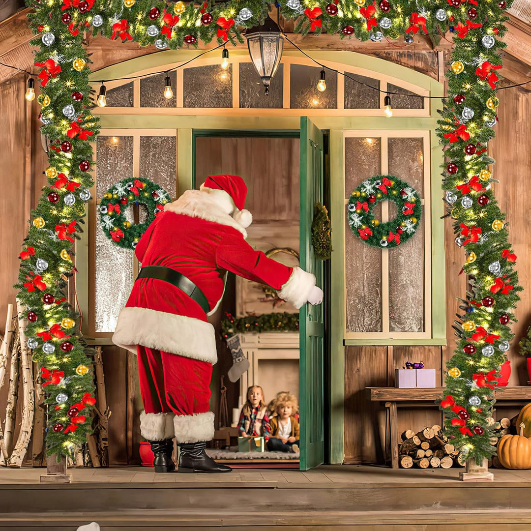 Yakimz 2er 5M Weihnachtsgirlande, Tannengirlande mit 100 LEDs Warmweiss 8 Modus inkl. Deko, IP44 Wei