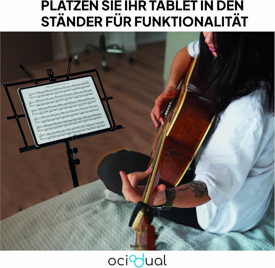OcioDual Musikpult, Stativ, Notenpult, Tragbarer Ständer, Klappbares Rednerpult mit Tragetasche, Orc