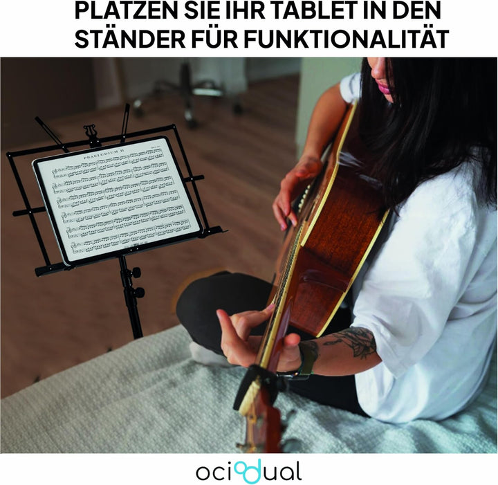 OcioDual Musikpult, Stativ, Notenpult, Tragbarer Ständer, Klappbares Rednerpult mit Tragetasche, Orc