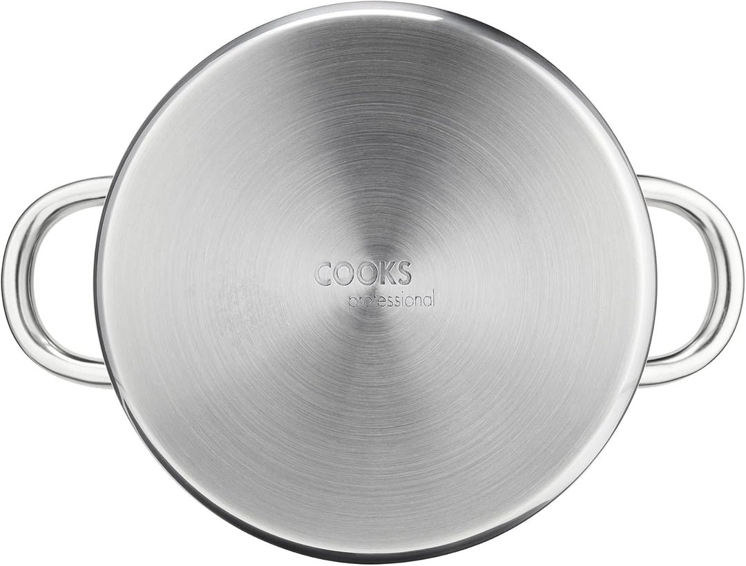 Cooks Professional Nudeltopf aus Edelstahl, 21 cm, 5 Liter, mit abnehmbarem Siebglasdeckel, Suppento
