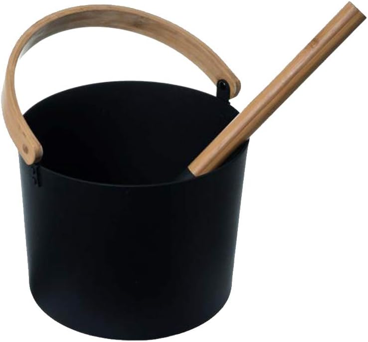 Fiacvrs Saunakübel,Saunakübel Set,2-teilig 7L Aluminium Saunakübel Saunakelle Mit Langem Griff Löffe