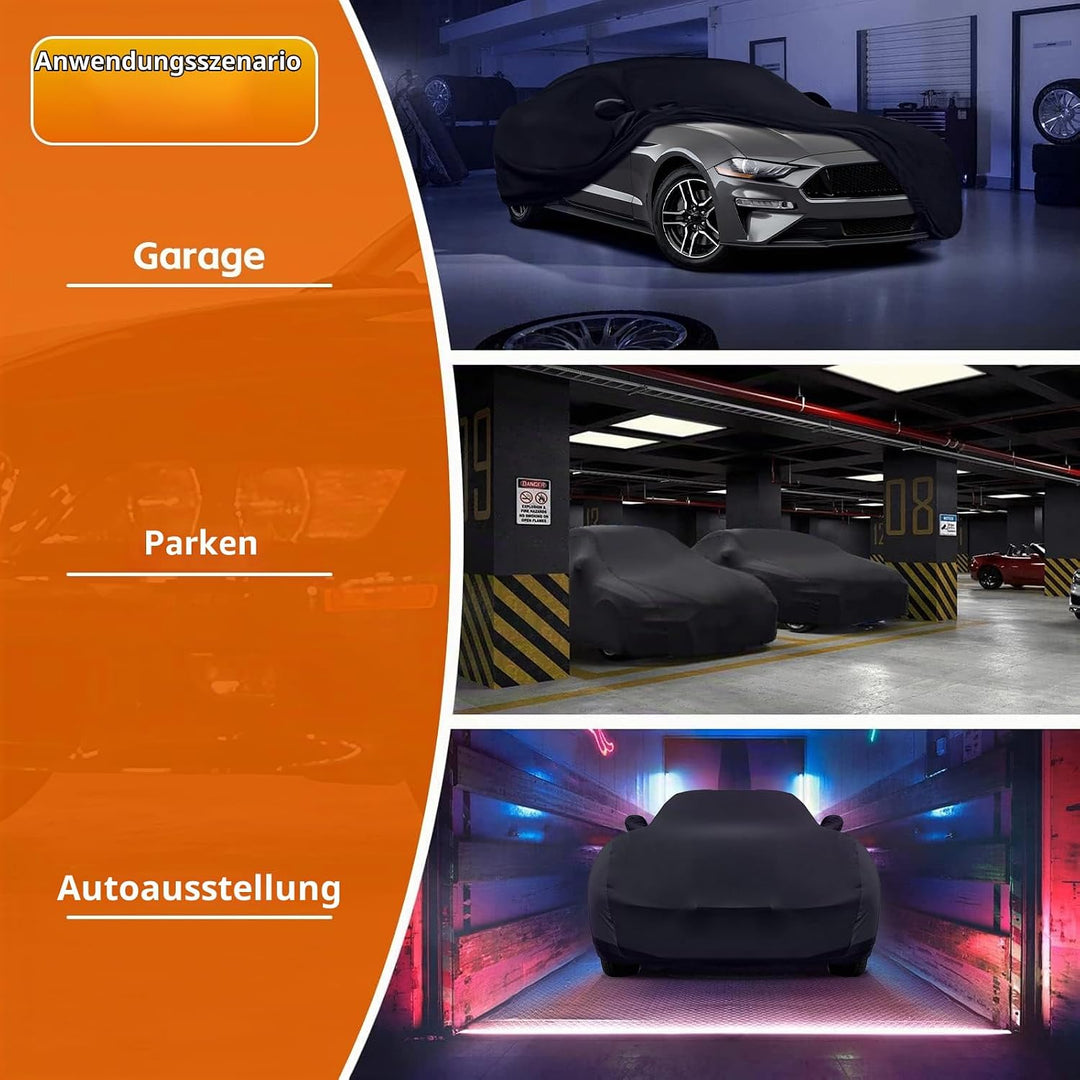 Autoabdeckung Indoor für Ford Mustang 2005-2025, Stretch Soft Satin Massgeschneidert Atmungsaktiv St