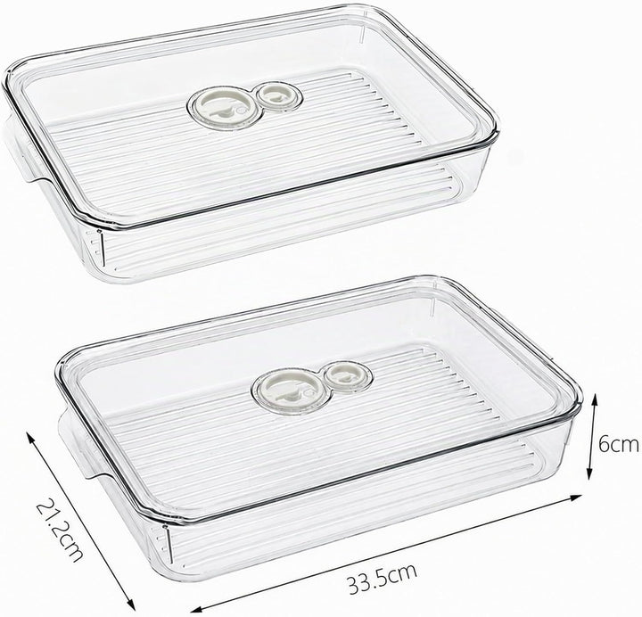 Keksdose transparente mit Deckel Dichtung 2er Set, Keksdosen mit Datumsanzeige und Griff, Gebäckdose