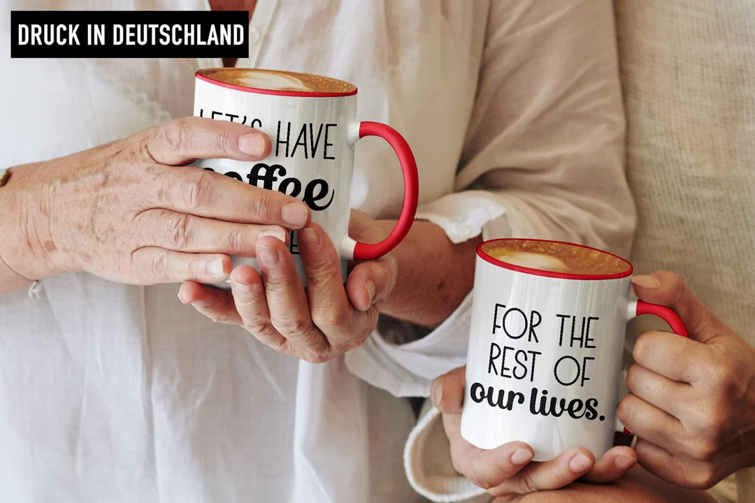 Trendation - Partner Tassen Set Geschenk für Sie Ihn Fernbeziehung Freundin Freund Valentinstag Lieb