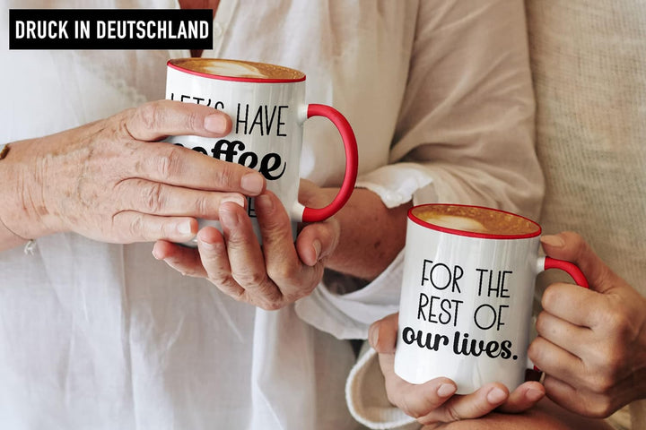 Trendation - Partner Tassen Set Geschenk für Sie Ihn Fernbeziehung Freundin Freund Valentinstag Lieb
