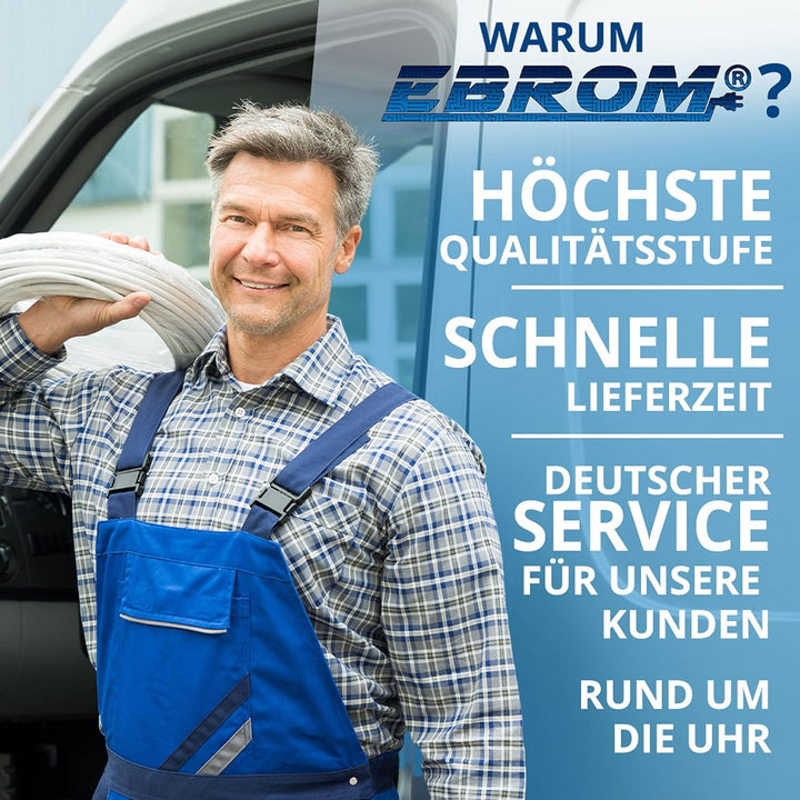 EBROM Aderleitung Erdungskabel H07V-K (K = flexibel feindrähtig 99,9% OFC Kupfer, Vollkupfer) 1 x 16