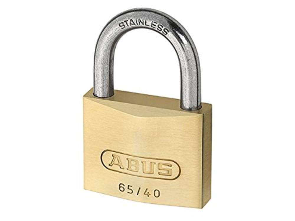 Abus 65ib/50 Messing Vorhängeschloss 50mm Edelstahl Schäkel Carded 50mm single Edelstahlbügel, 50mm