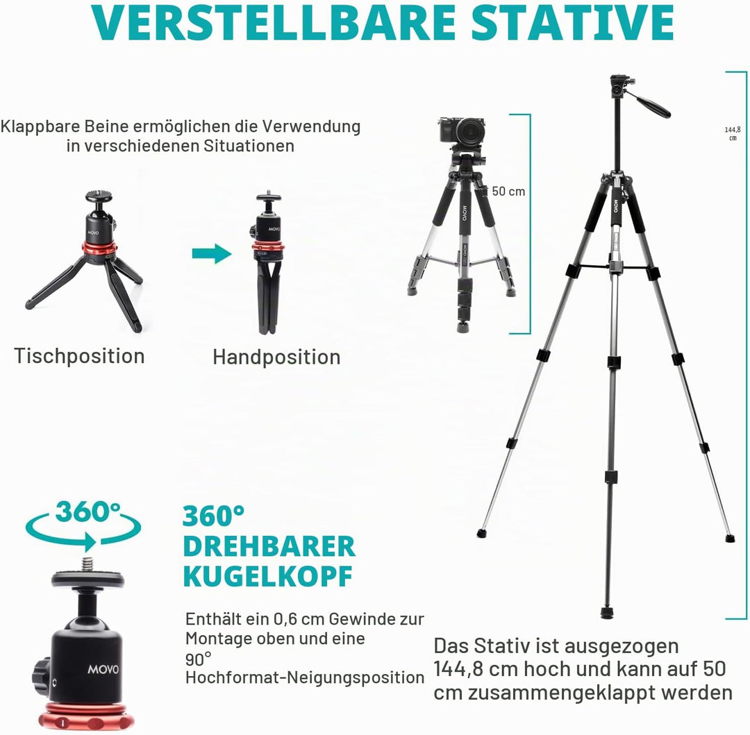Movo iVlogger-PRO Vlogging-Kit für iPhone/Android – YouTube-Starter-Kit für Content Creator – Zubehö