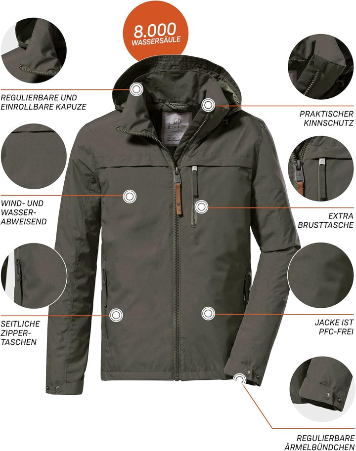 G.I.G.A. DX Herren Gs 12 Mn Jckt Funktionsjacke/Outdoorjacke mit einrollbarer Kapuze S grün/anthrazi